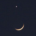 月暦卯月の三日月と金星